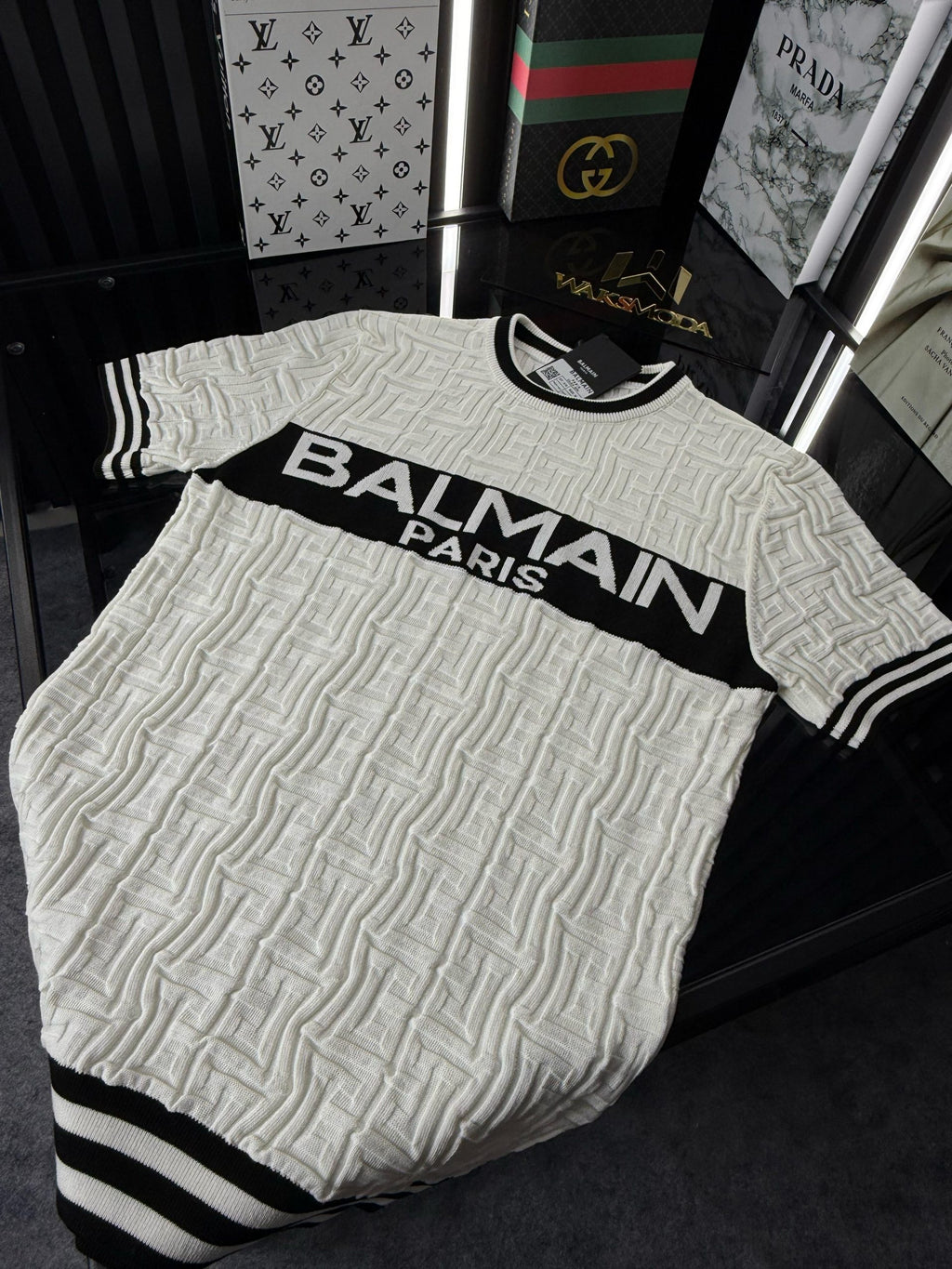 BALMAIN Örme Triko Tshirt