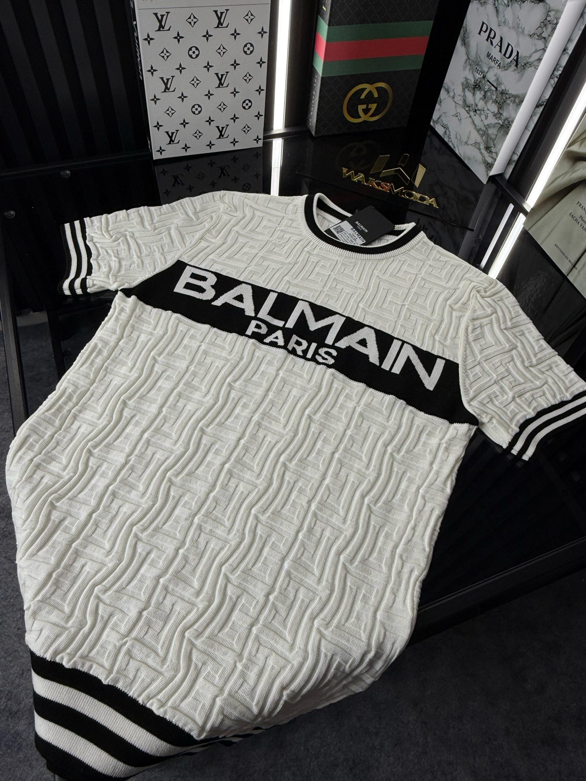 BALMAIN Örme Triko Tshirt