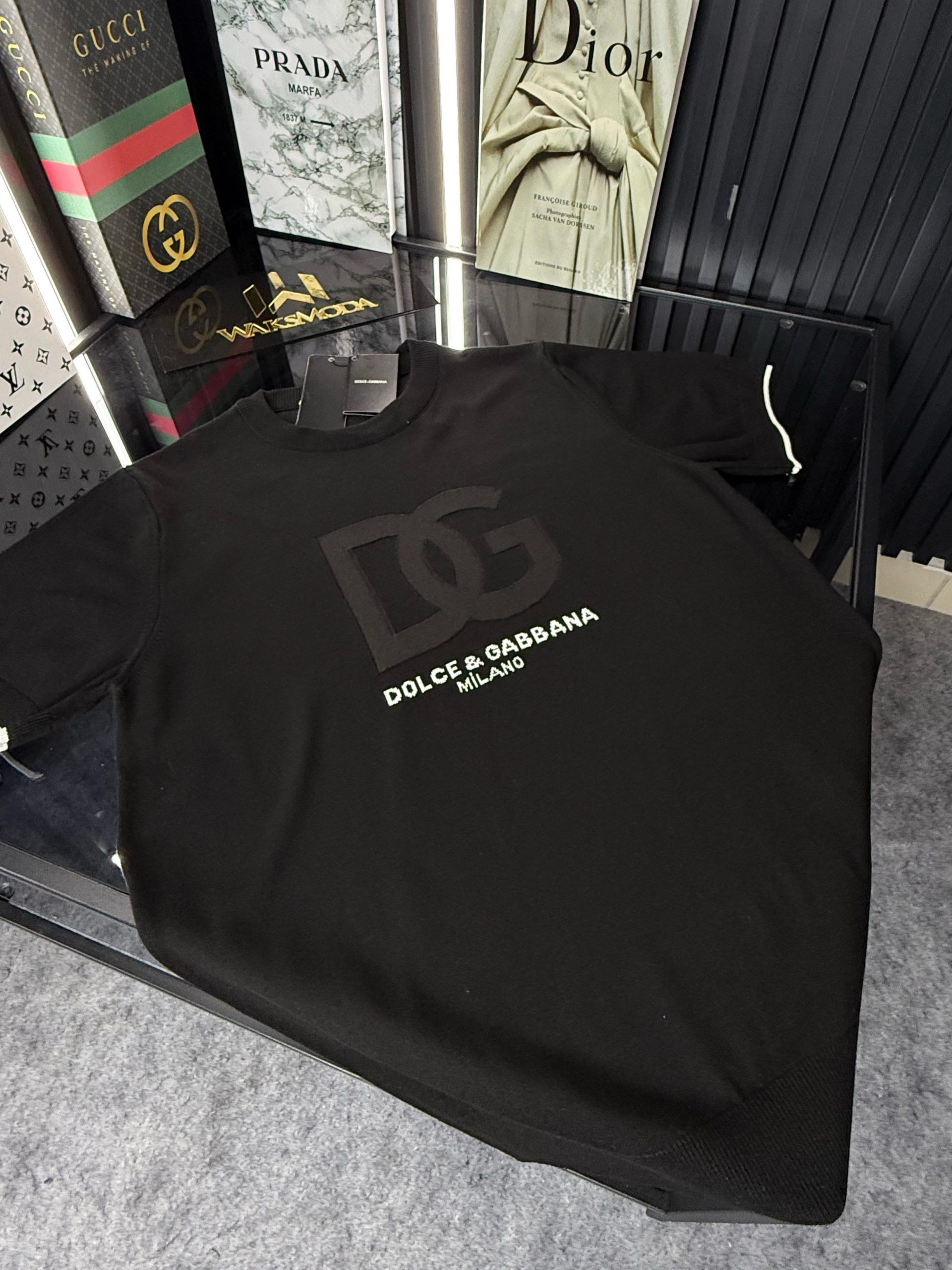 D&G Örme Triko Tshirt /Siyah