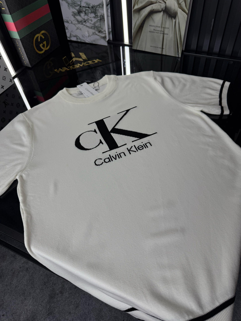 CK Örme Triko Tshirt /Beyaz