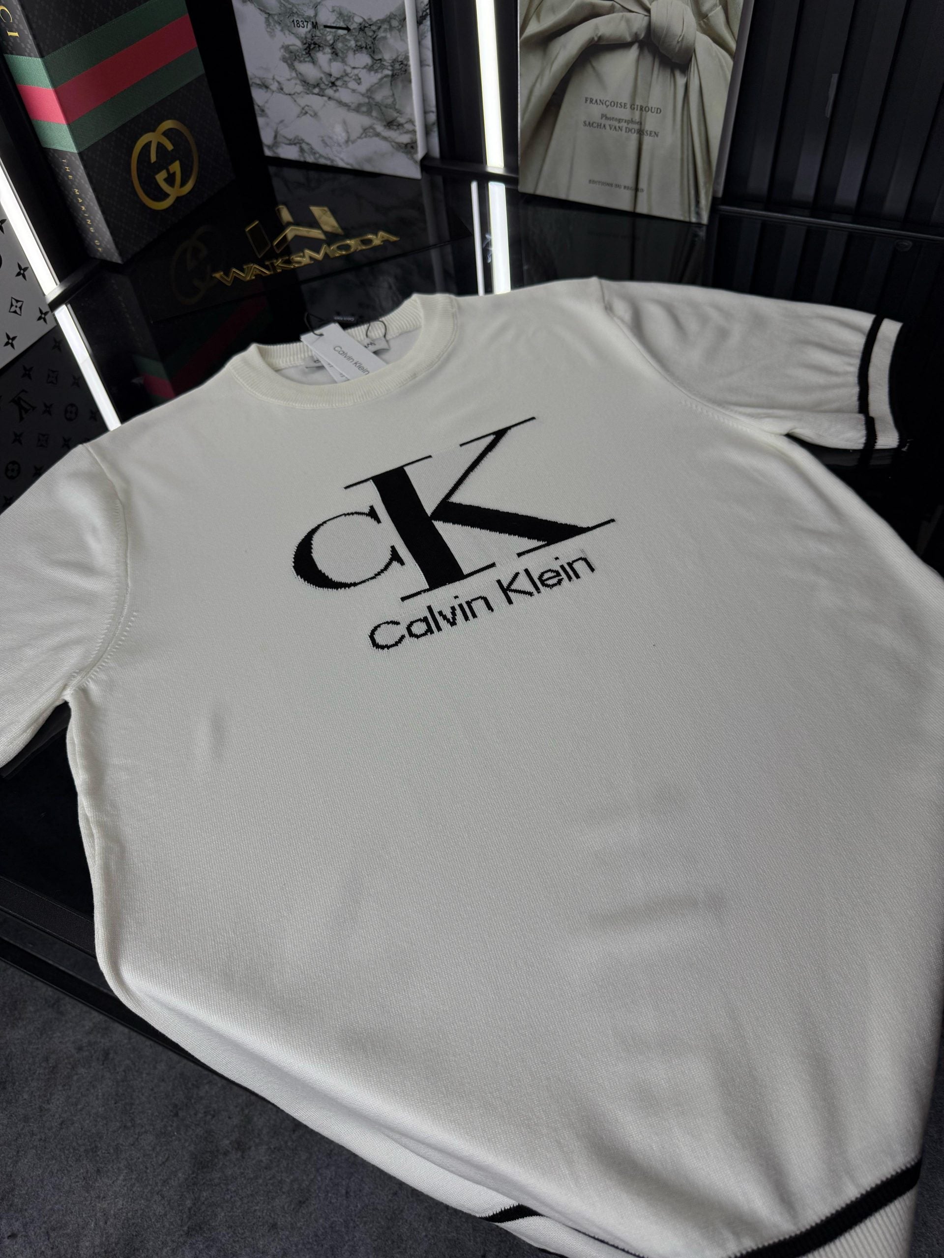 CK Örme Triko Tshirt /Beyaz