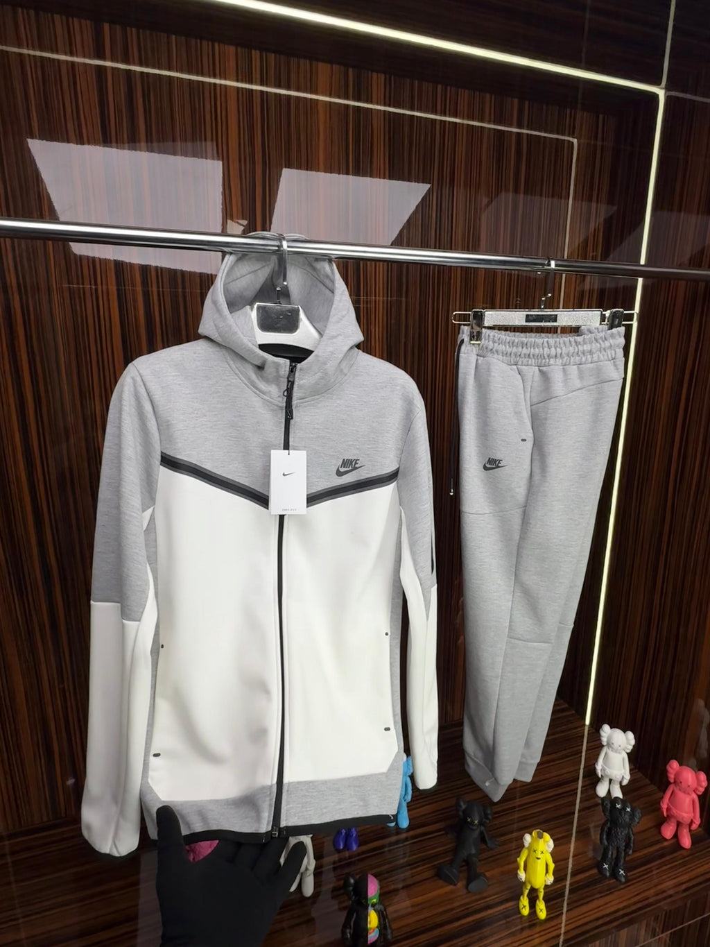 NK TECH FLEECE Eşofman Takımı /Gri-Beyaz