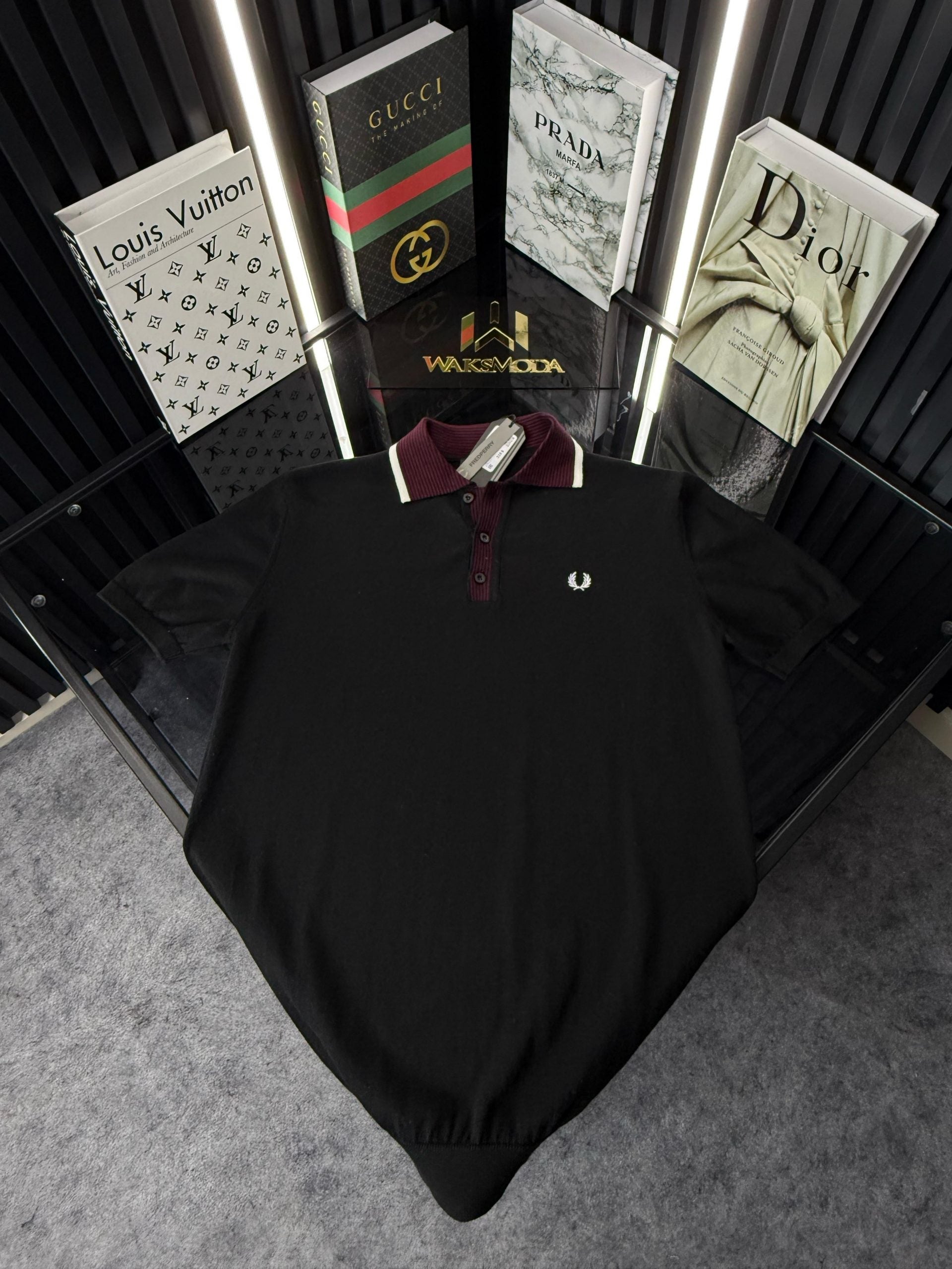 FP Polo Yaka Örme Triko Tshirt /Siyah