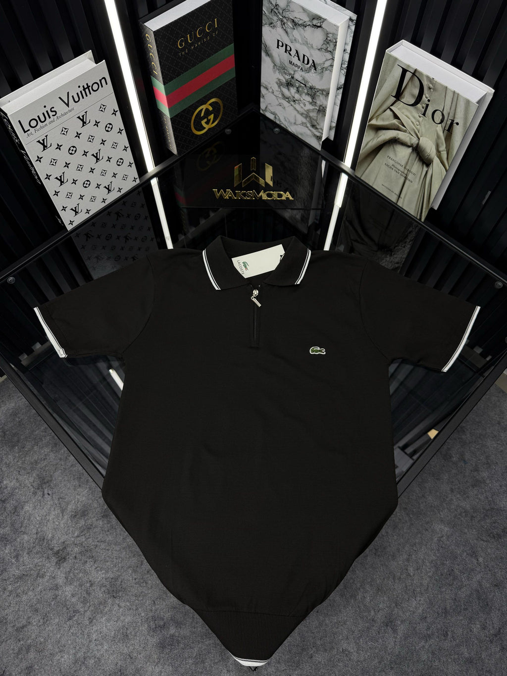 LCST Polo Yaka Örme Triko Tshirt /Siyah