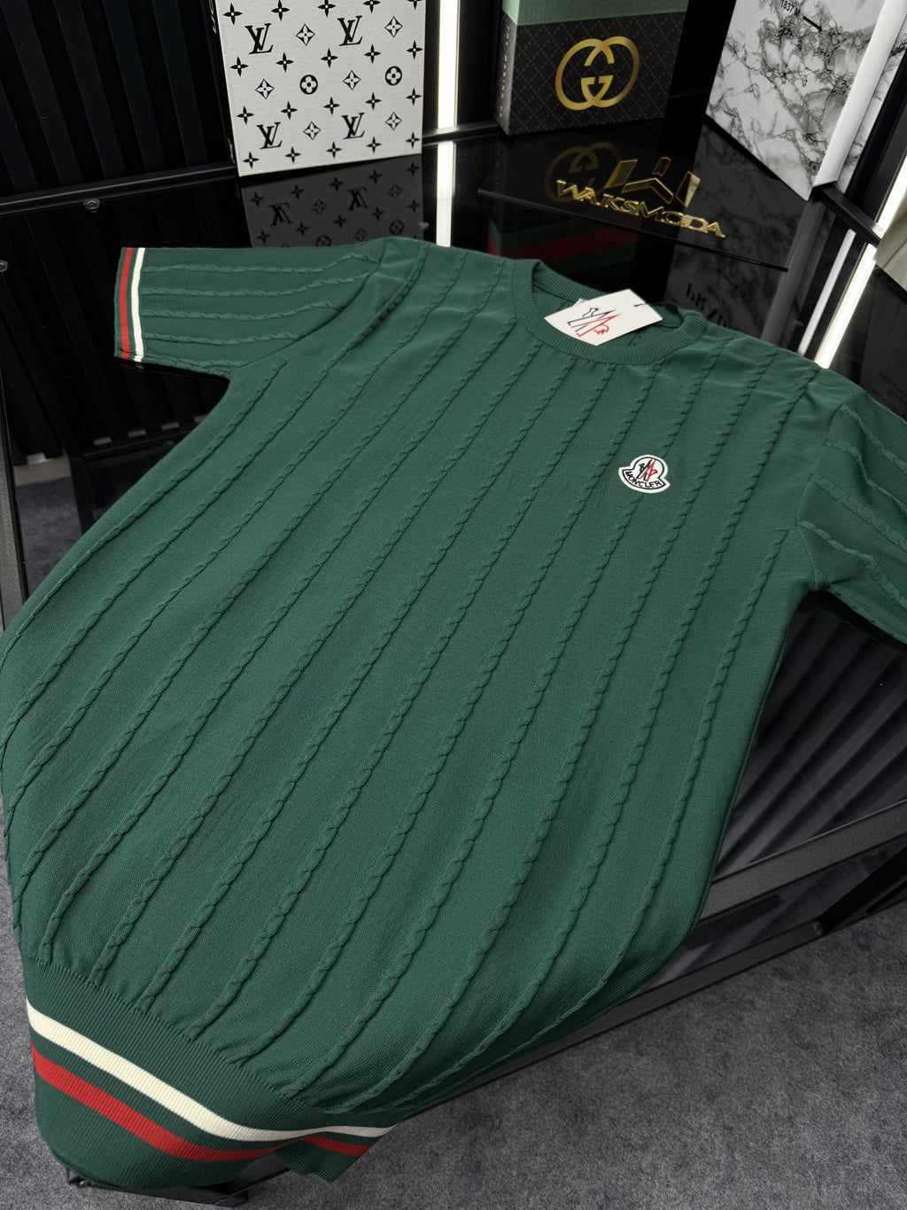 MNCLR Polo Yaka Örme Triko Tshirt /Yeşil