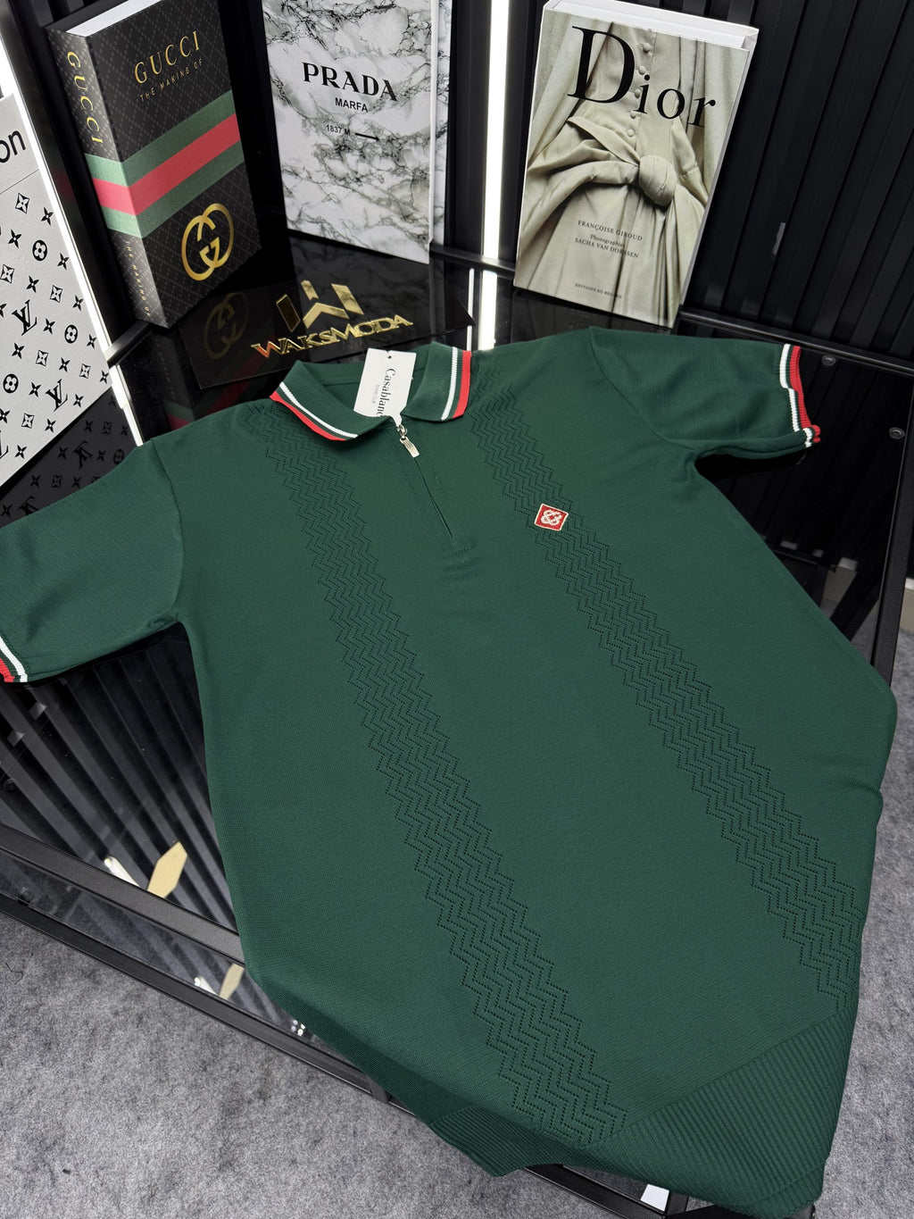 CSBLNC Polo Yaka Örme Triko Tshirt /Yeşil