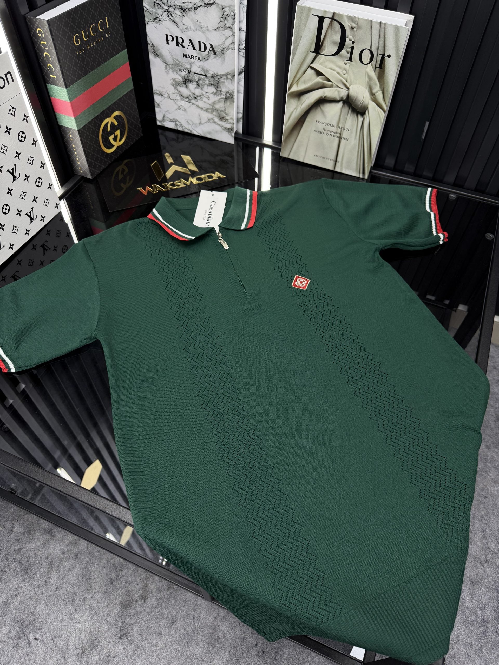 CSBLNC Polo Yaka Örme Triko Tshirt /Yeşil