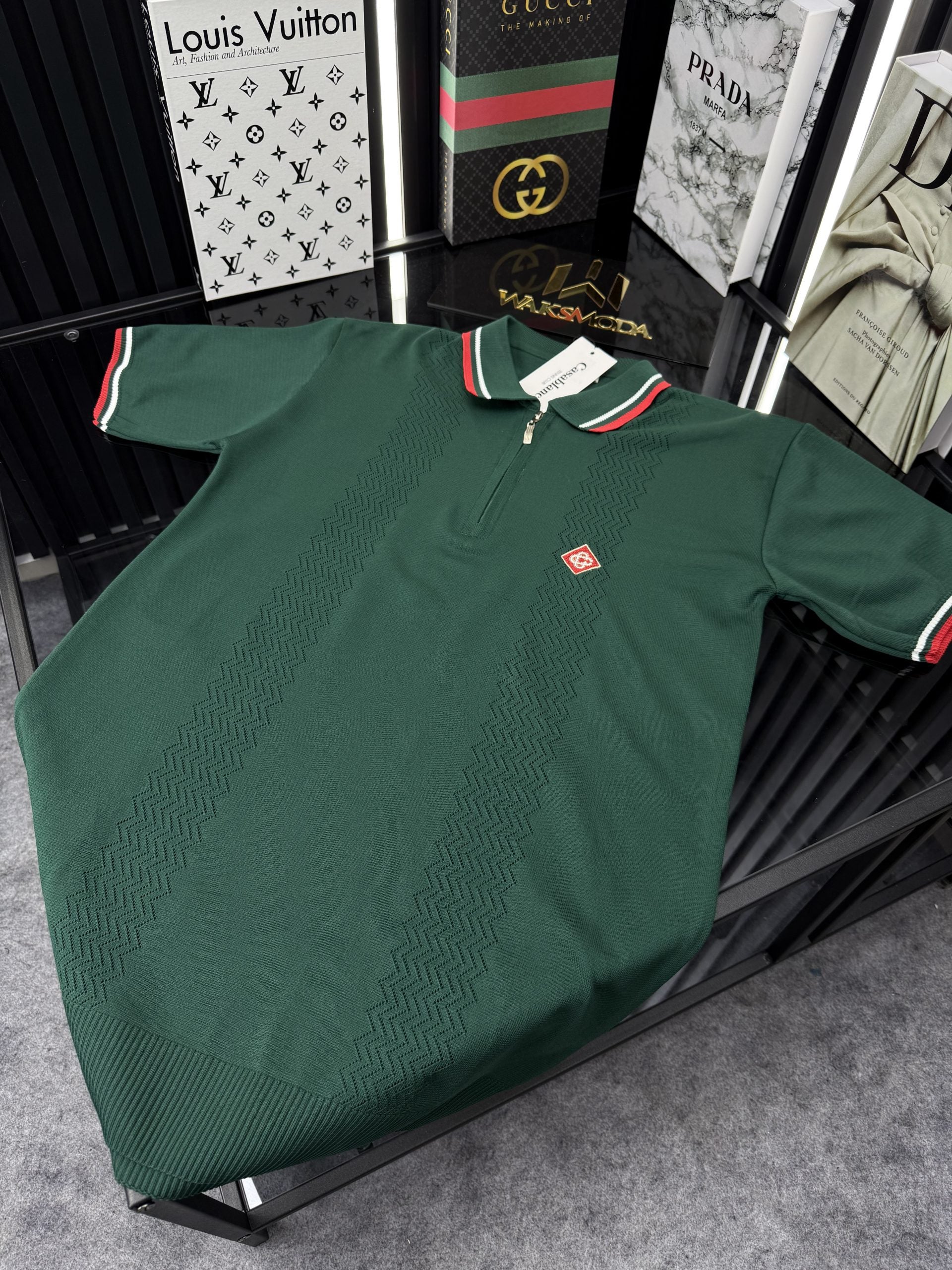 CSBLNC Polo Yaka Örme Triko Tshirt /Yeşil