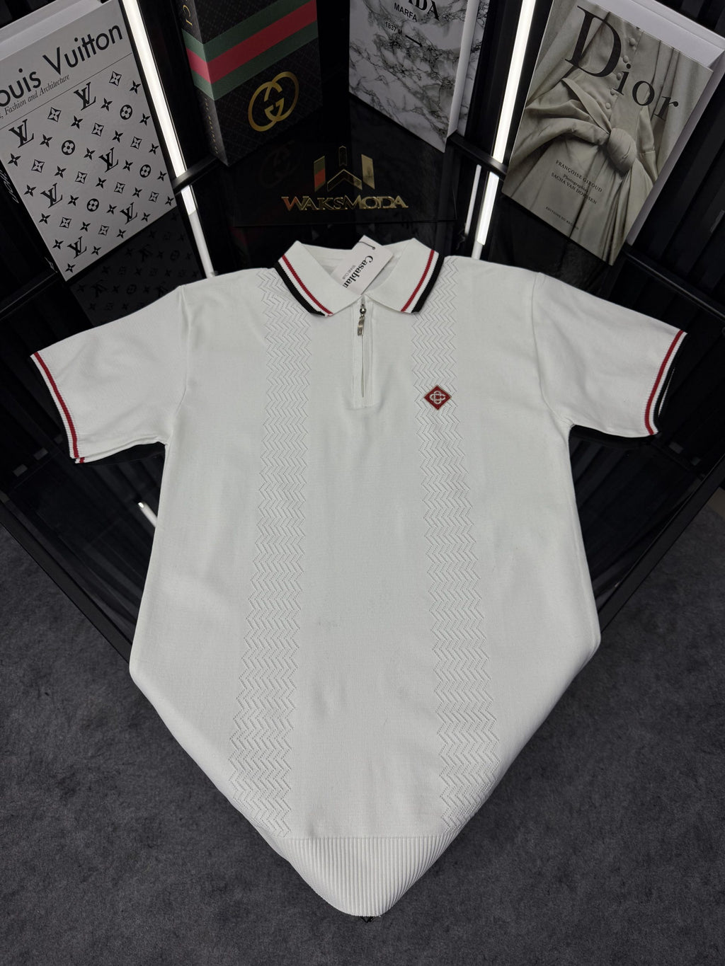CSBLNC Polo Yaka Örme Triko Tshirt /Beyaz