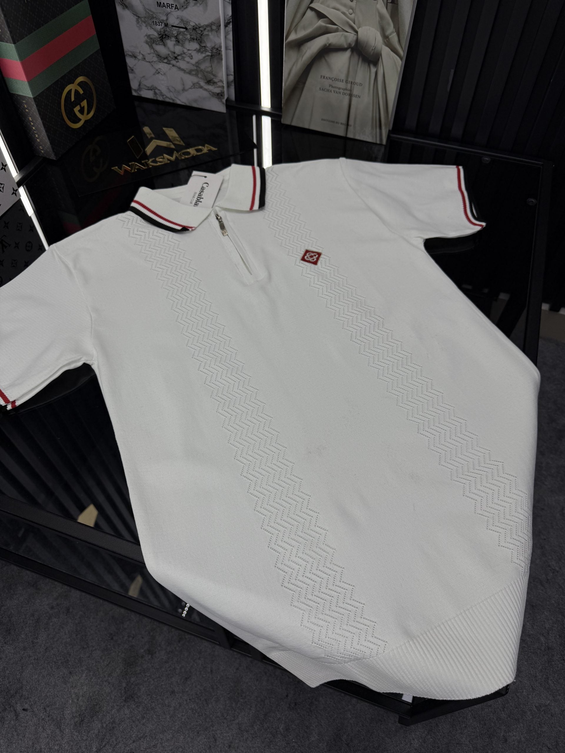 CSBLNC Polo Yaka Örme Triko Tshirt /Beyaz