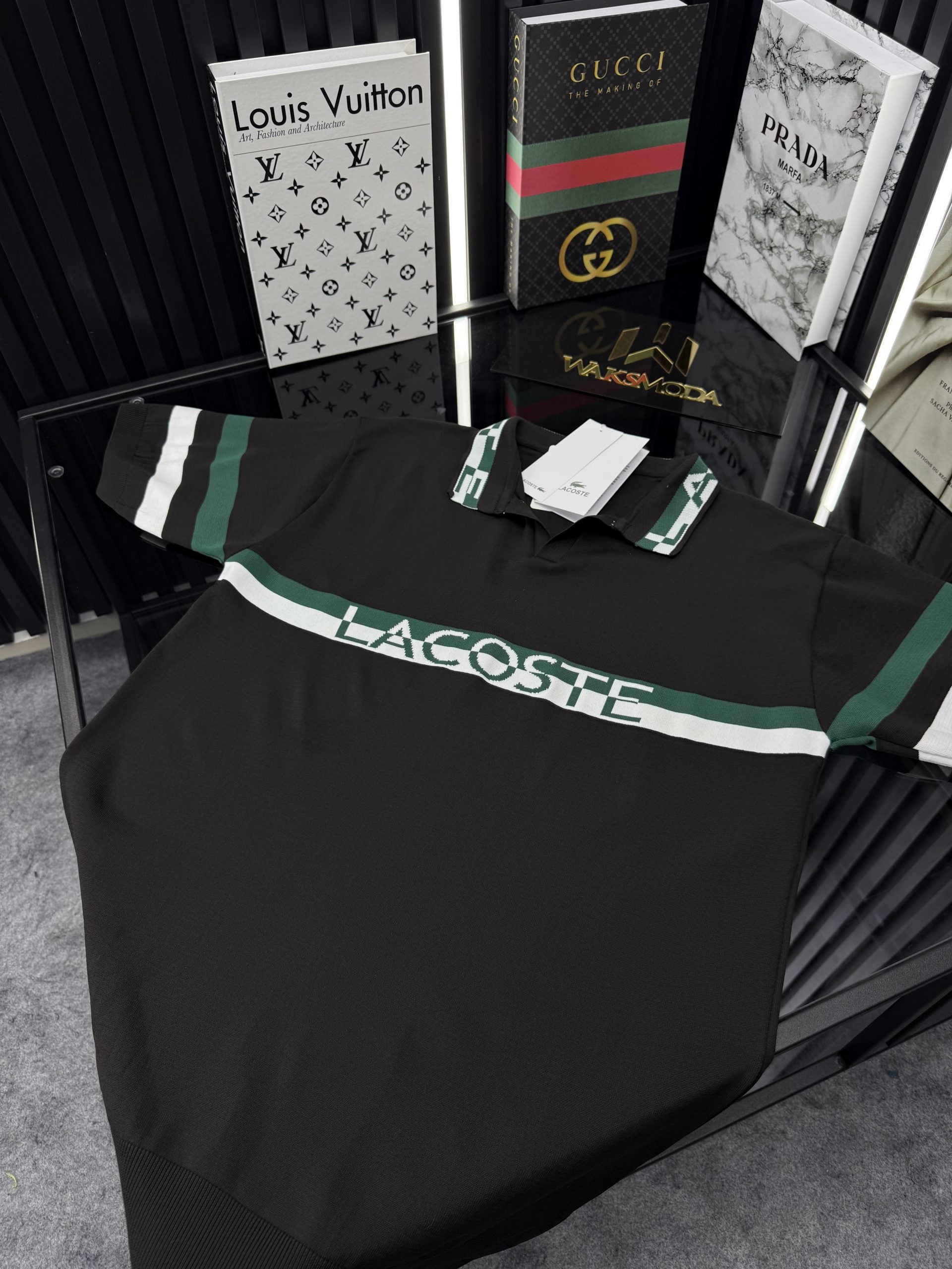 LCST Polo Yaka Örme Triko Tshirt /Siyah