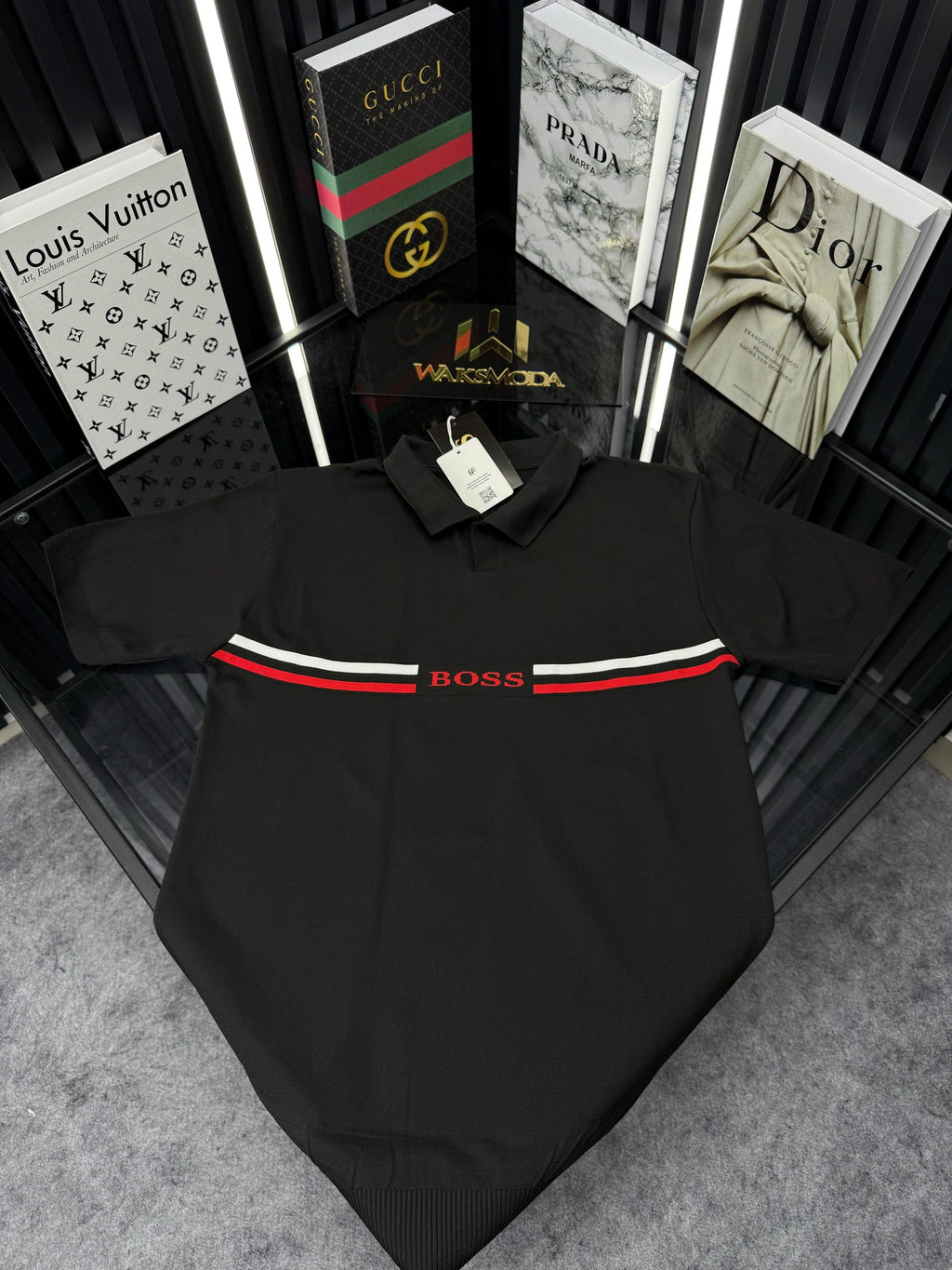 BSS Polo Yaka Örme Triko Tshirt /Siyah