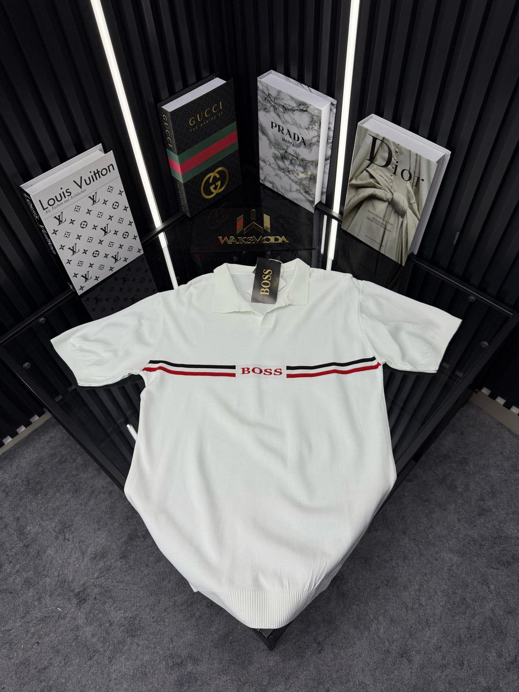 BSS Polo Yaka Örme Triko Tshirt /Beyaz