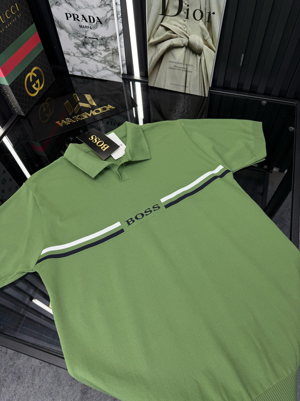 BSS Polo Yaka Örme Triko Tshirt /A.Yeşil