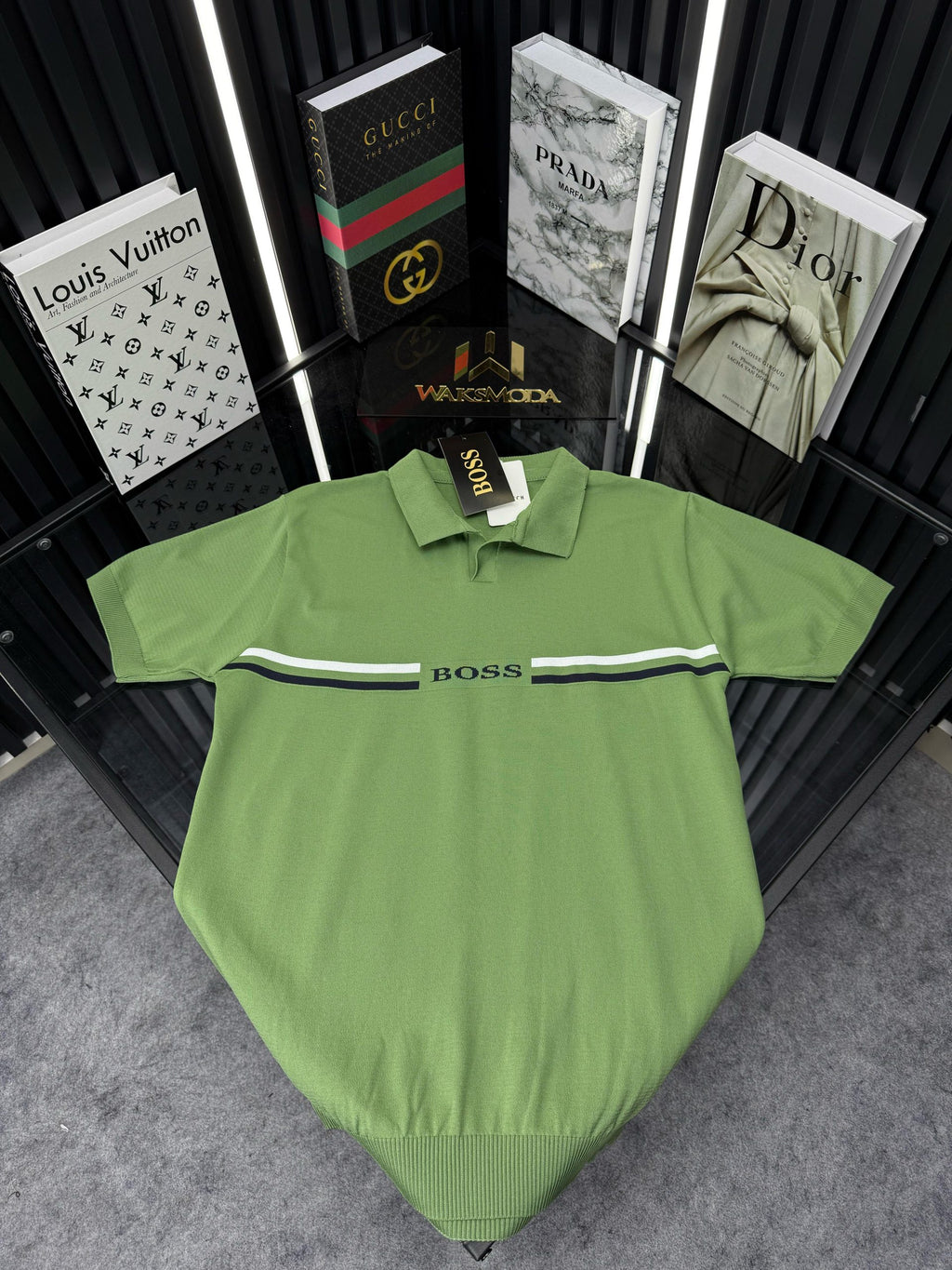 BSS Polo Yaka Örme Triko Tshirt /A.Yeşil