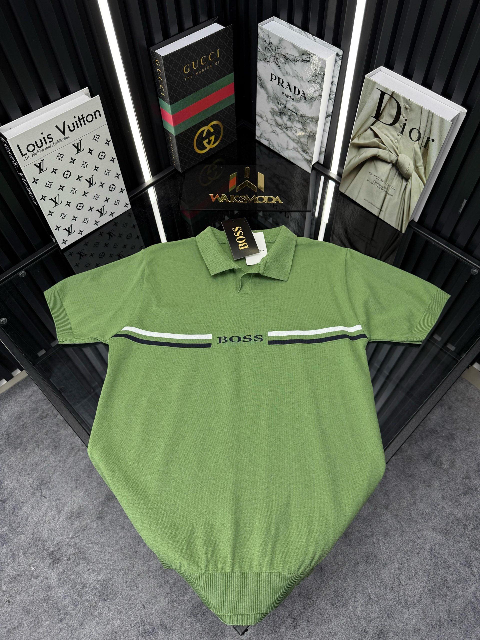 BSS Polo Yaka Örme Triko Tshirt /A.Yeşil