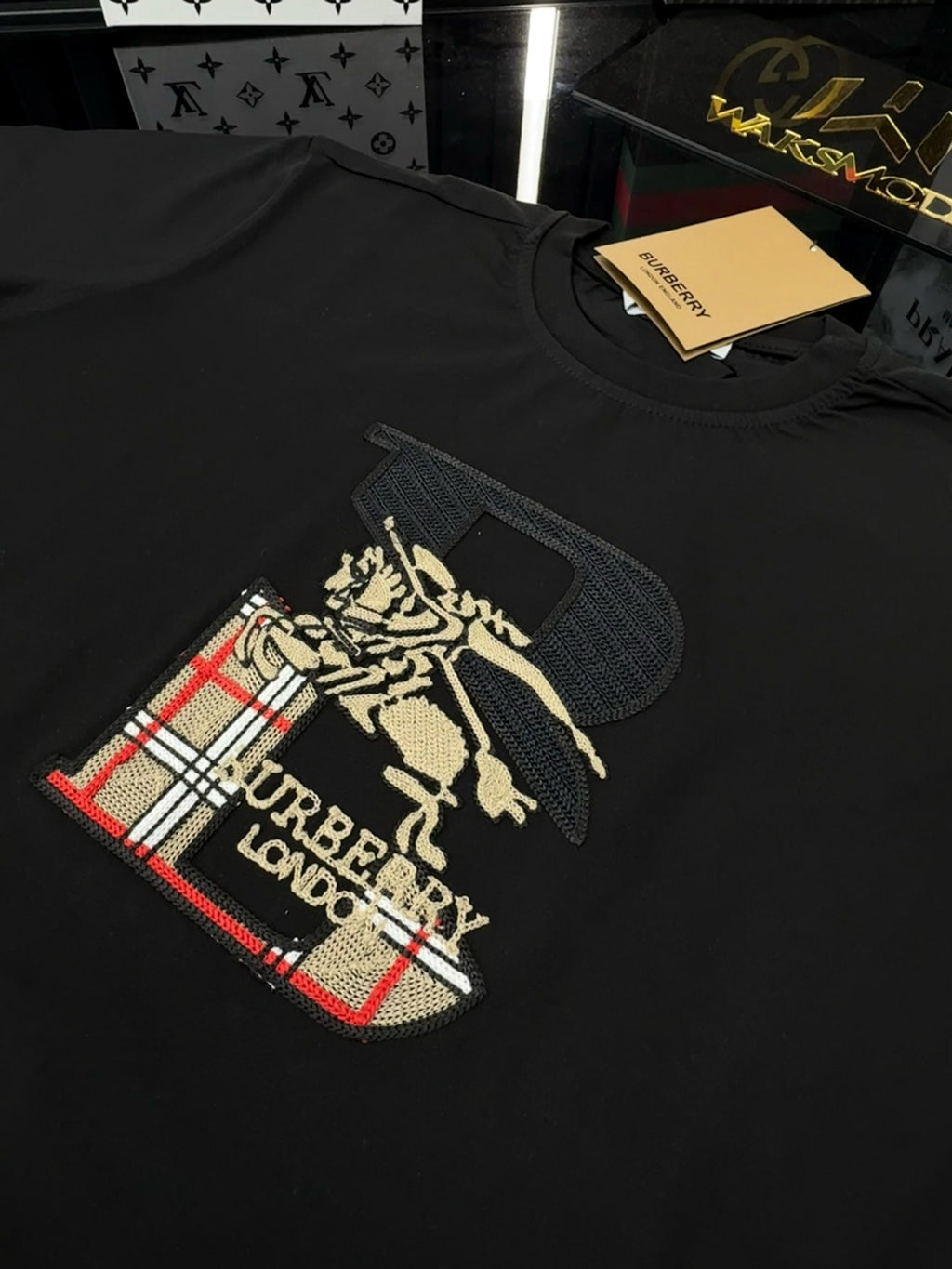 BRBRY Bisiklet Yaka Tshirt /Siyah BB