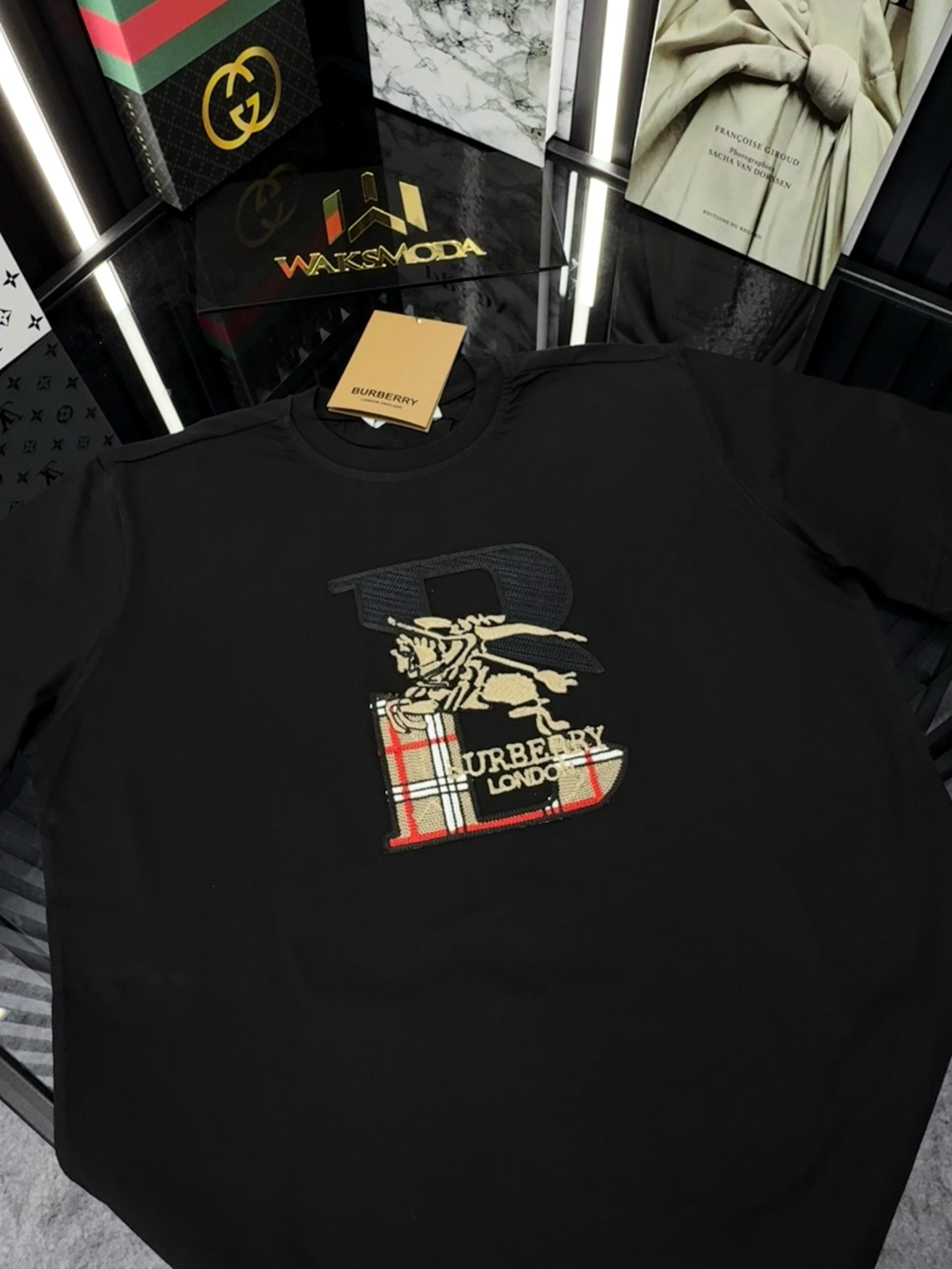 BRBRY Bisiklet Yaka Tshirt /Siyah BB