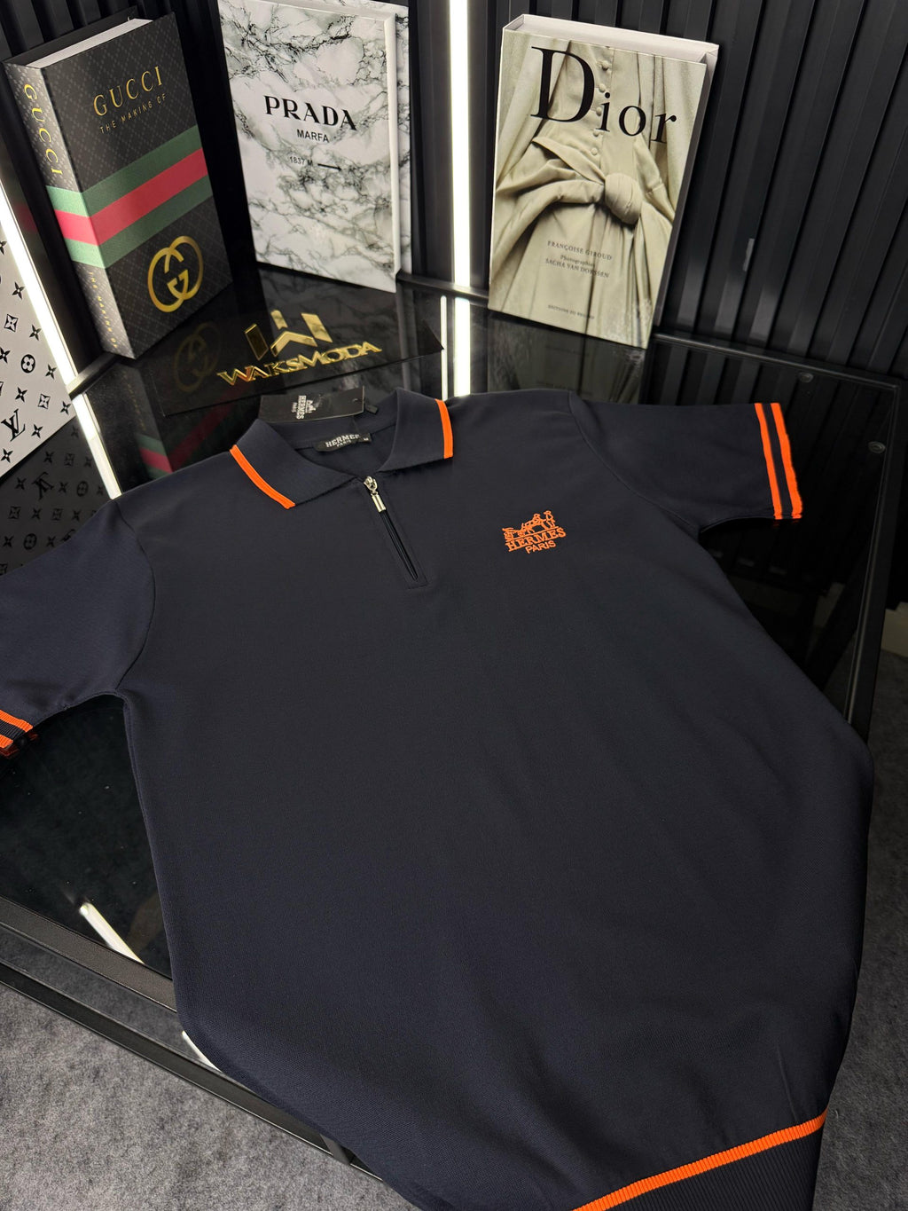 HRMS Polo Yaka Örme Triko Tshirt /Lacivert