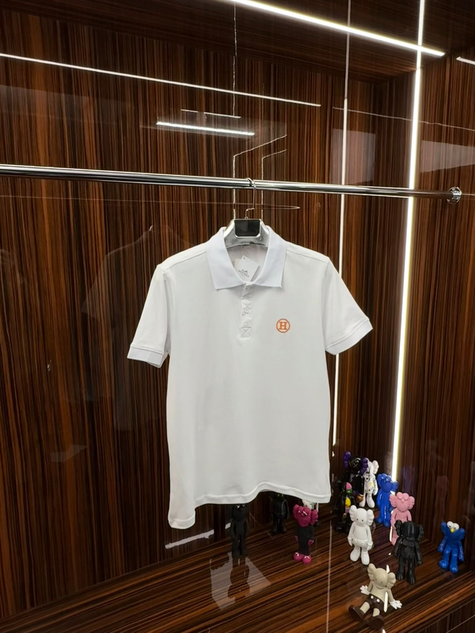 HRMS Polo Yaka Örme Triko Tshirt /Beyaz
