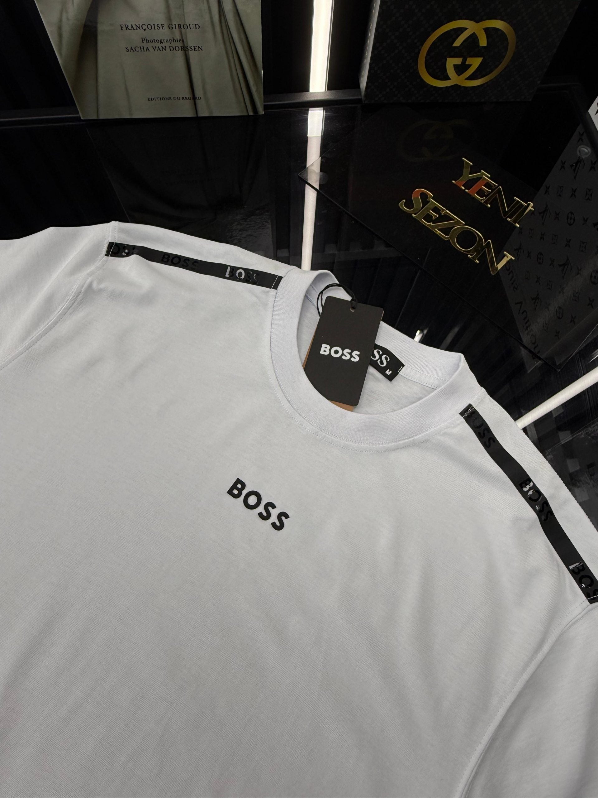 BSS Bisiklet Yaka Tshirt /Beyaz