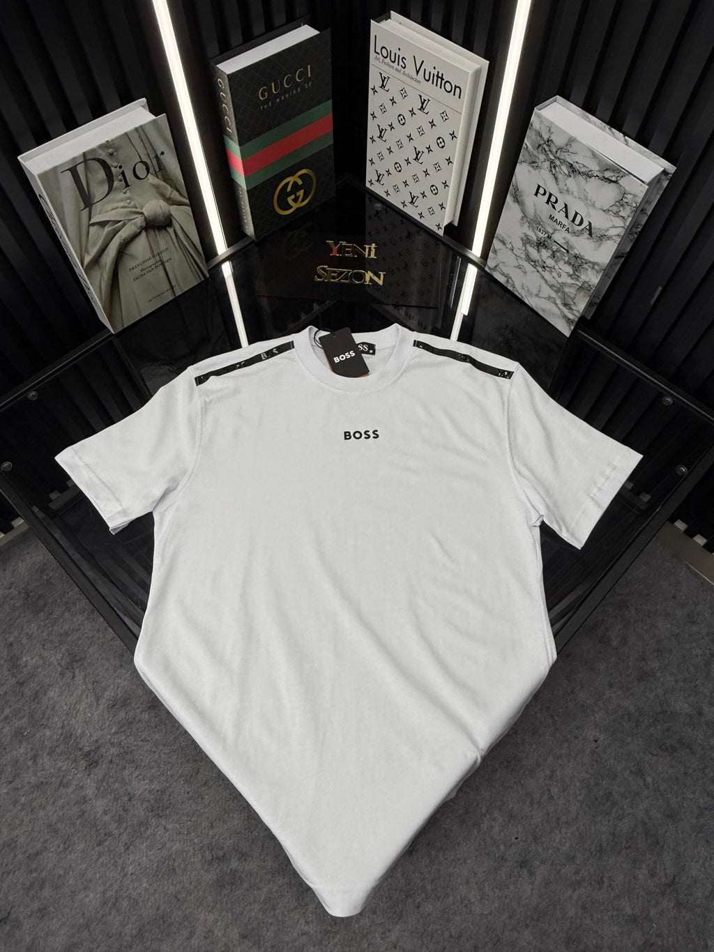 BSS Bisiklet Yaka Tshirt /Beyaz