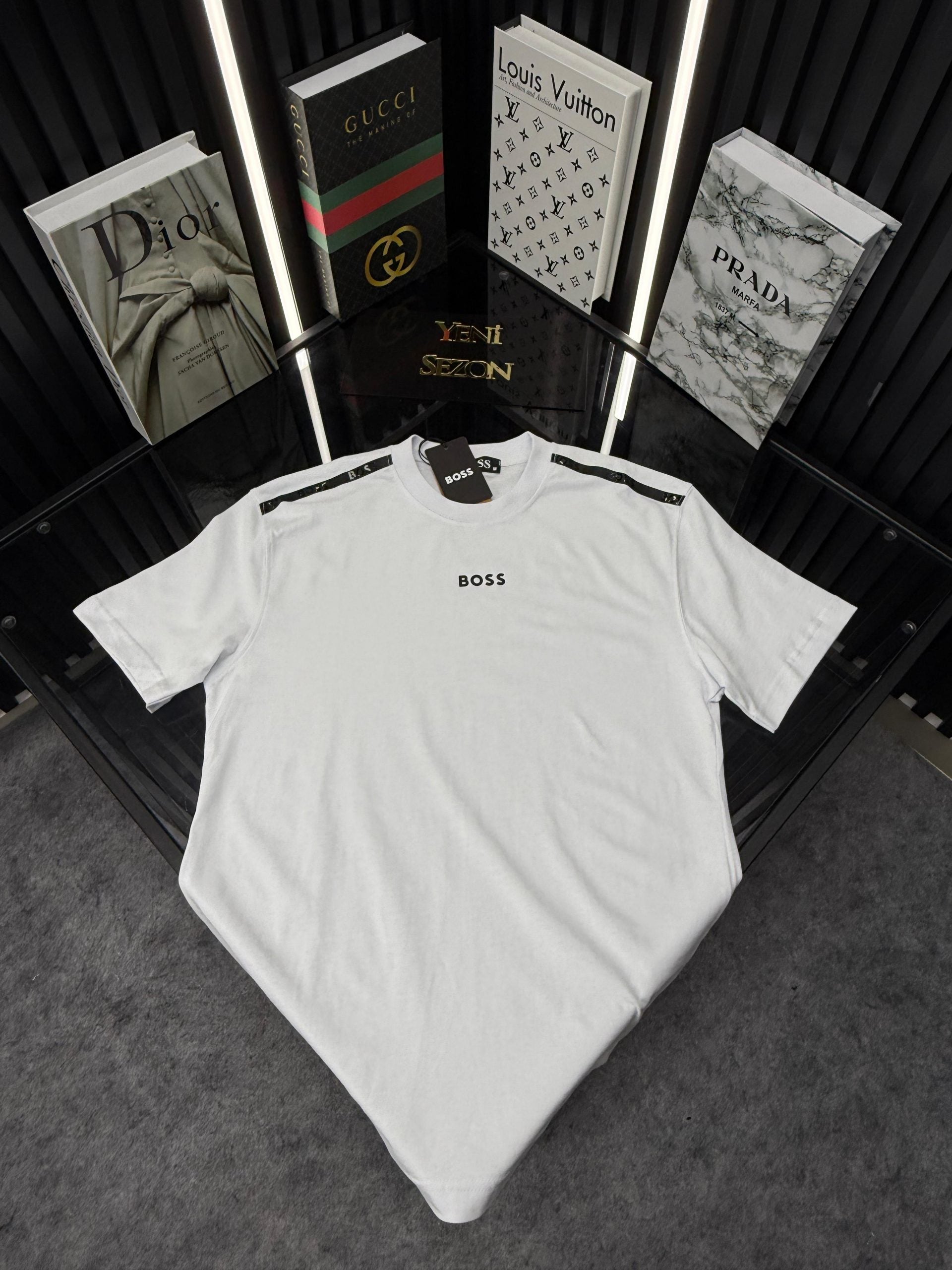 BSS Bisiklet Yaka Tshirt /Beyaz