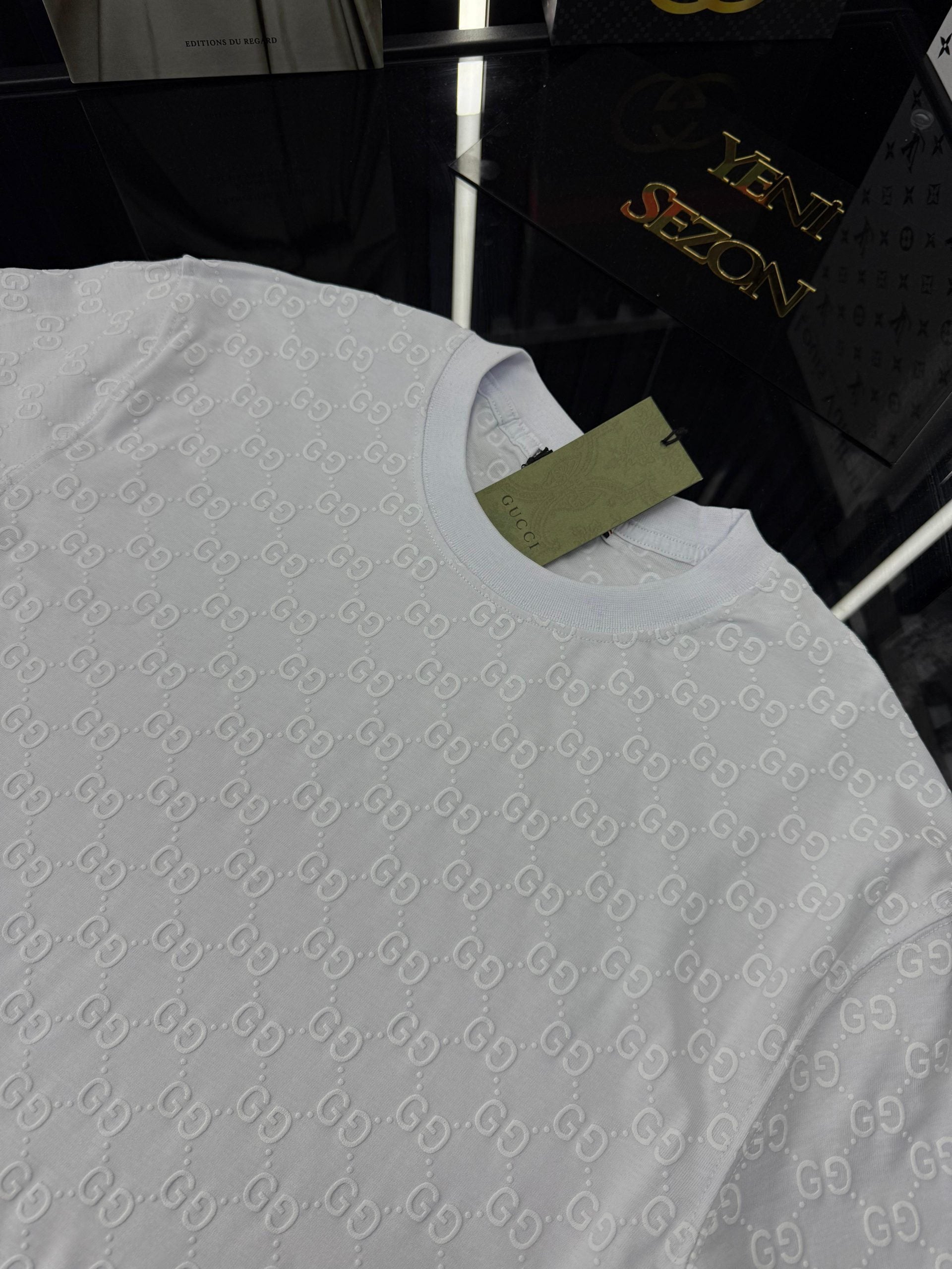 GCC Bisiklet Yaka Tshirt /Beyaz