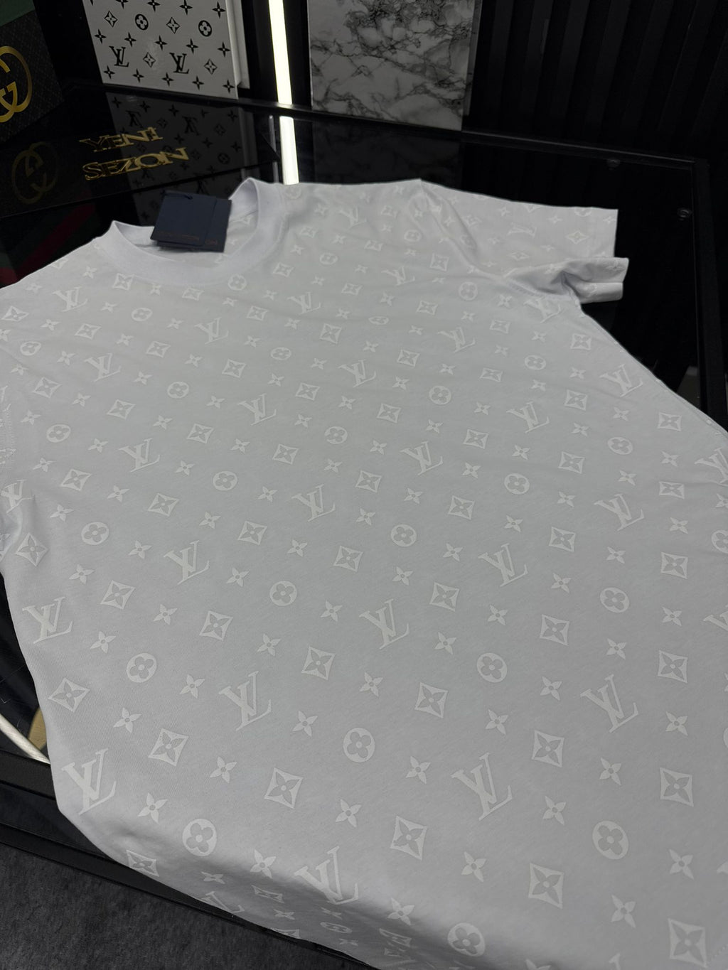 LV Bisiklet Yaka Tshirt /Beyaz
