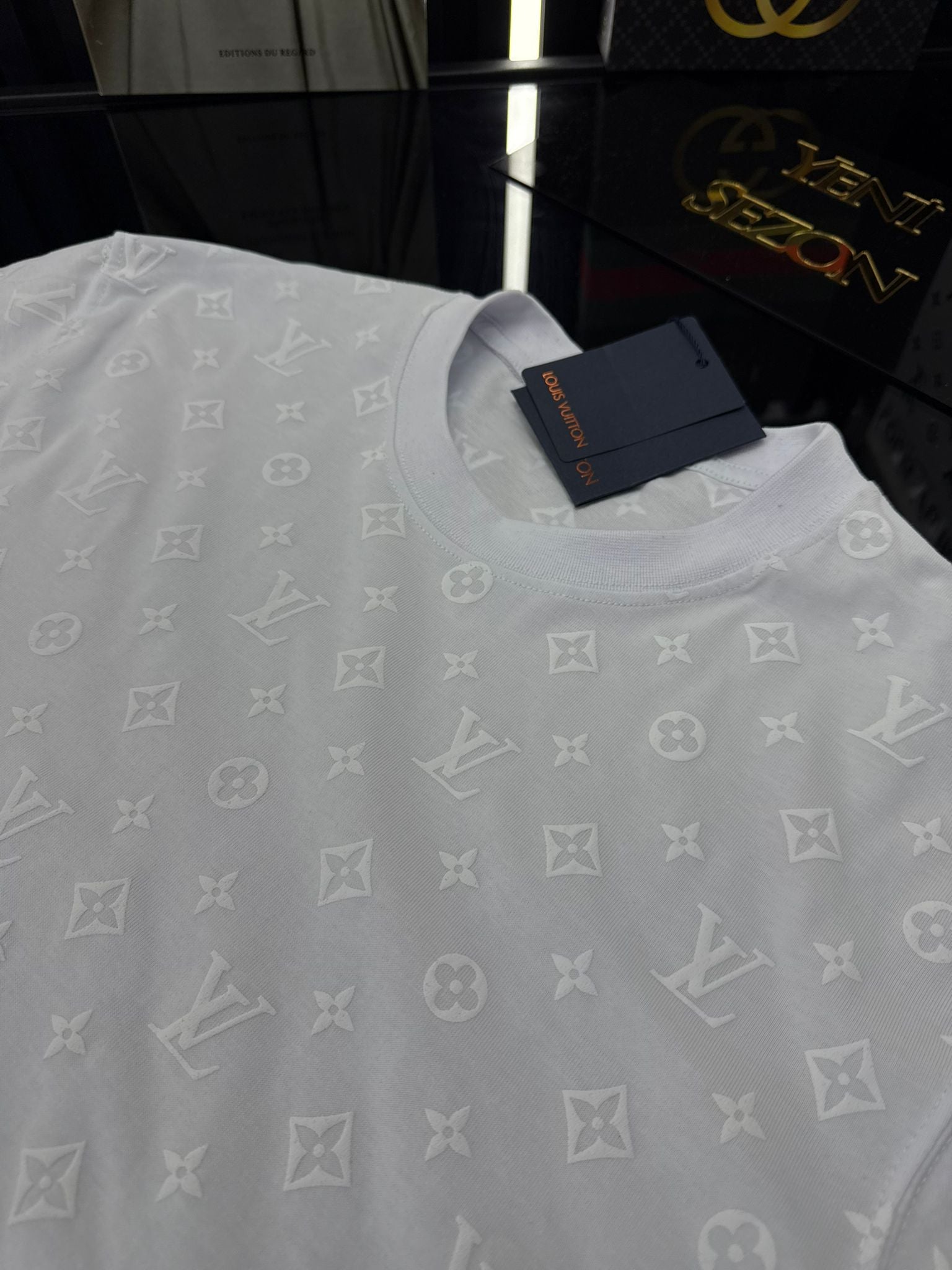 LV Bisiklet Yaka Tshirt /Beyaz