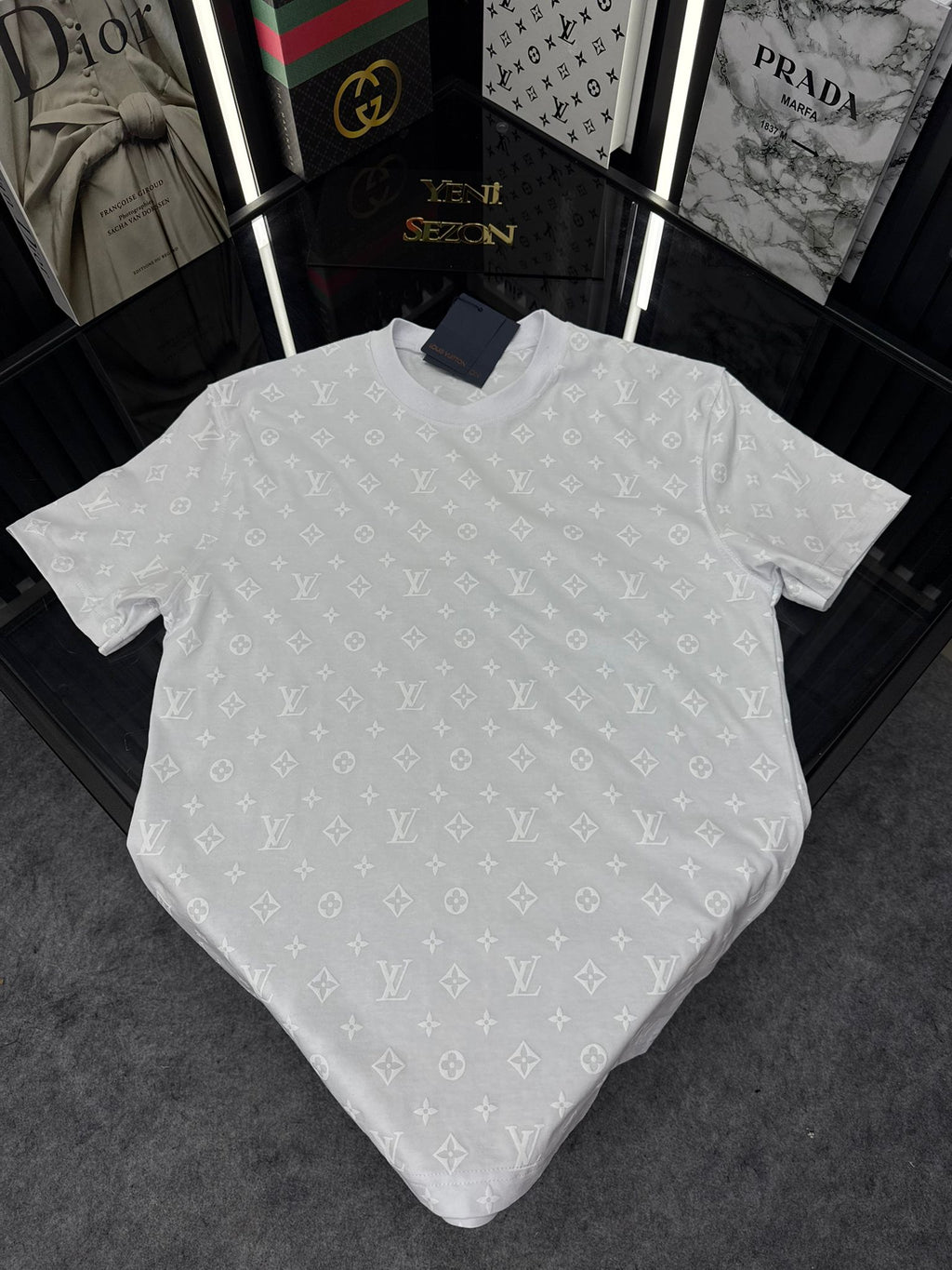 LV Bisiklet Yaka Tshirt /Beyaz