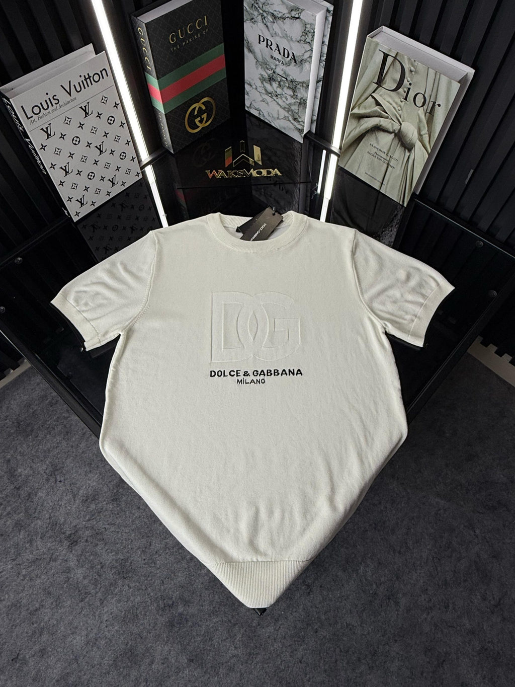 D&G Örme Triko Tshirt /Beyaz