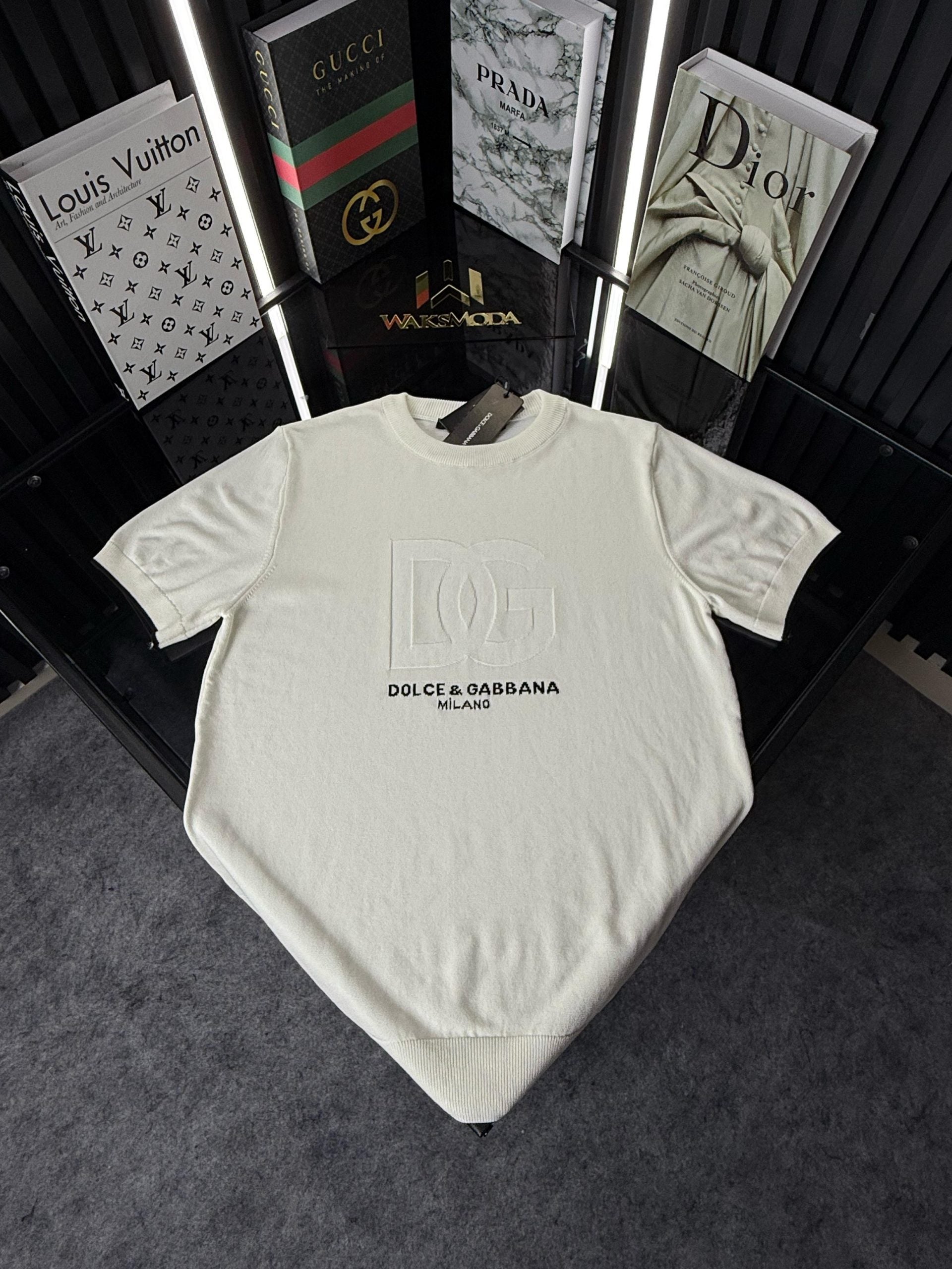 D&G Örme Triko Tshirt /Beyaz