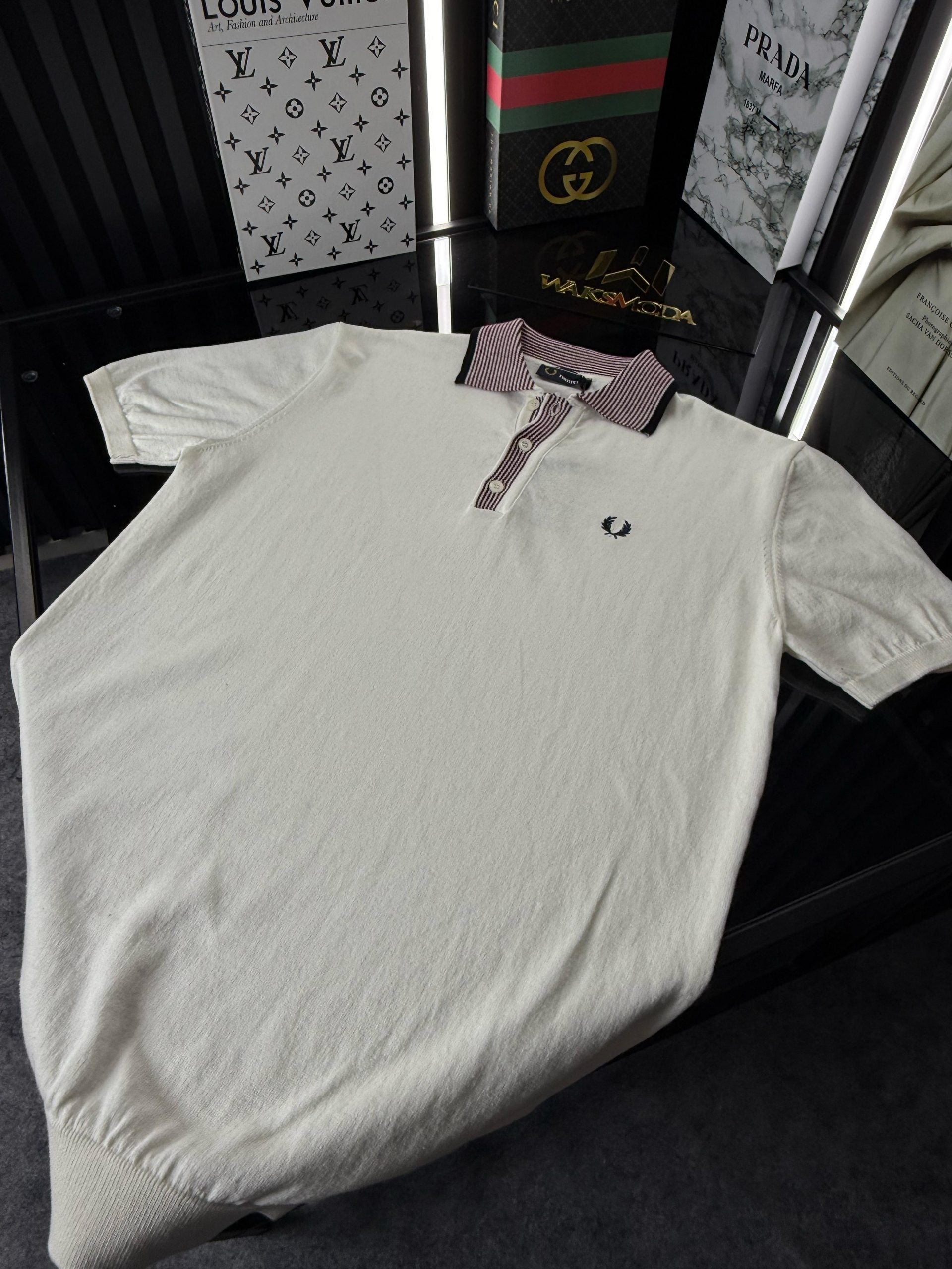 FP Polo Yaka Örme Triko Tshirt /Beyaz