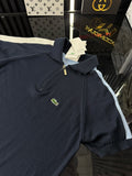 LCST Mavi Şeritli Örme Triko Tshirt /Lacivert