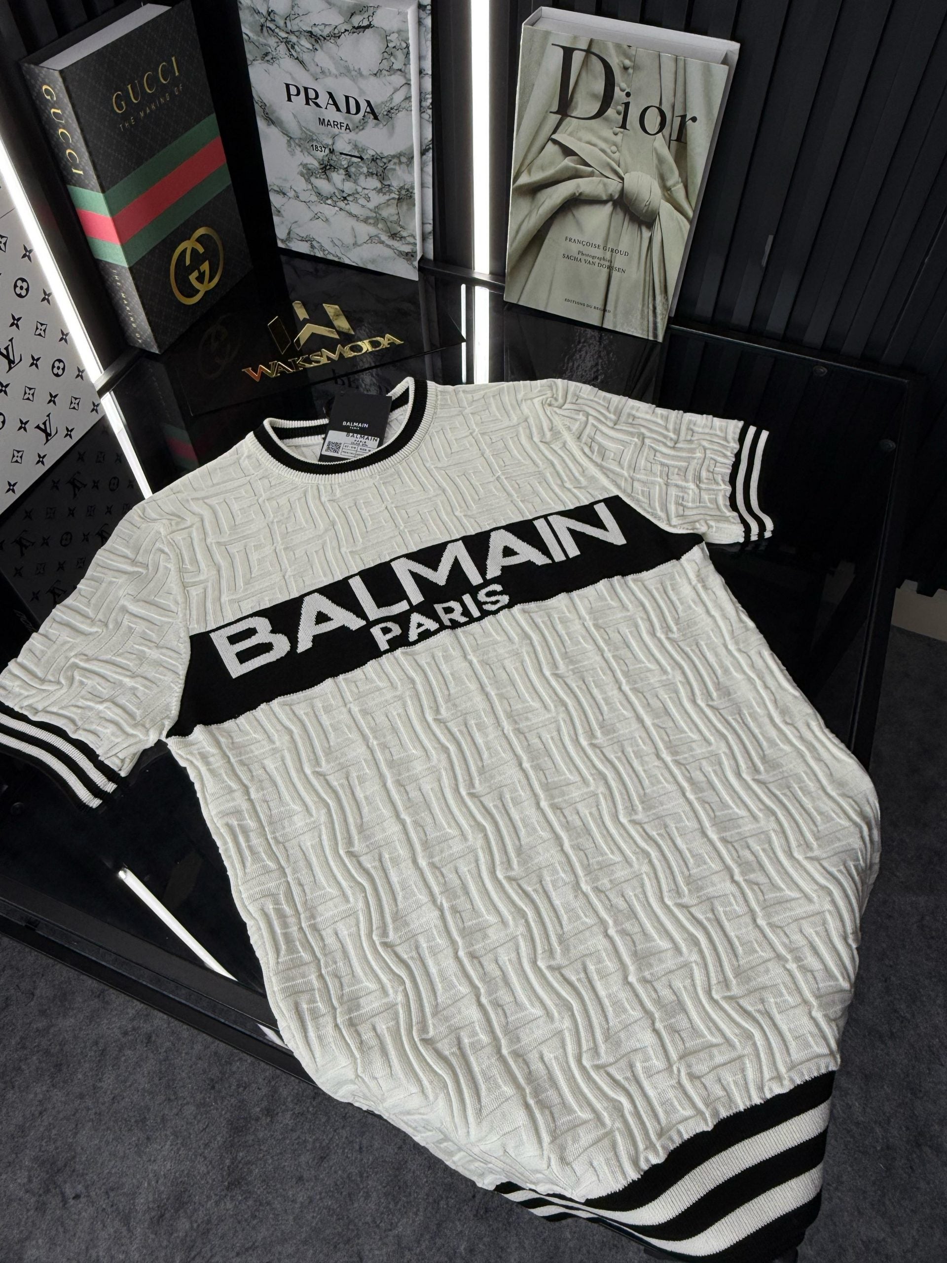 BALMAIN Örme Triko Tshirt