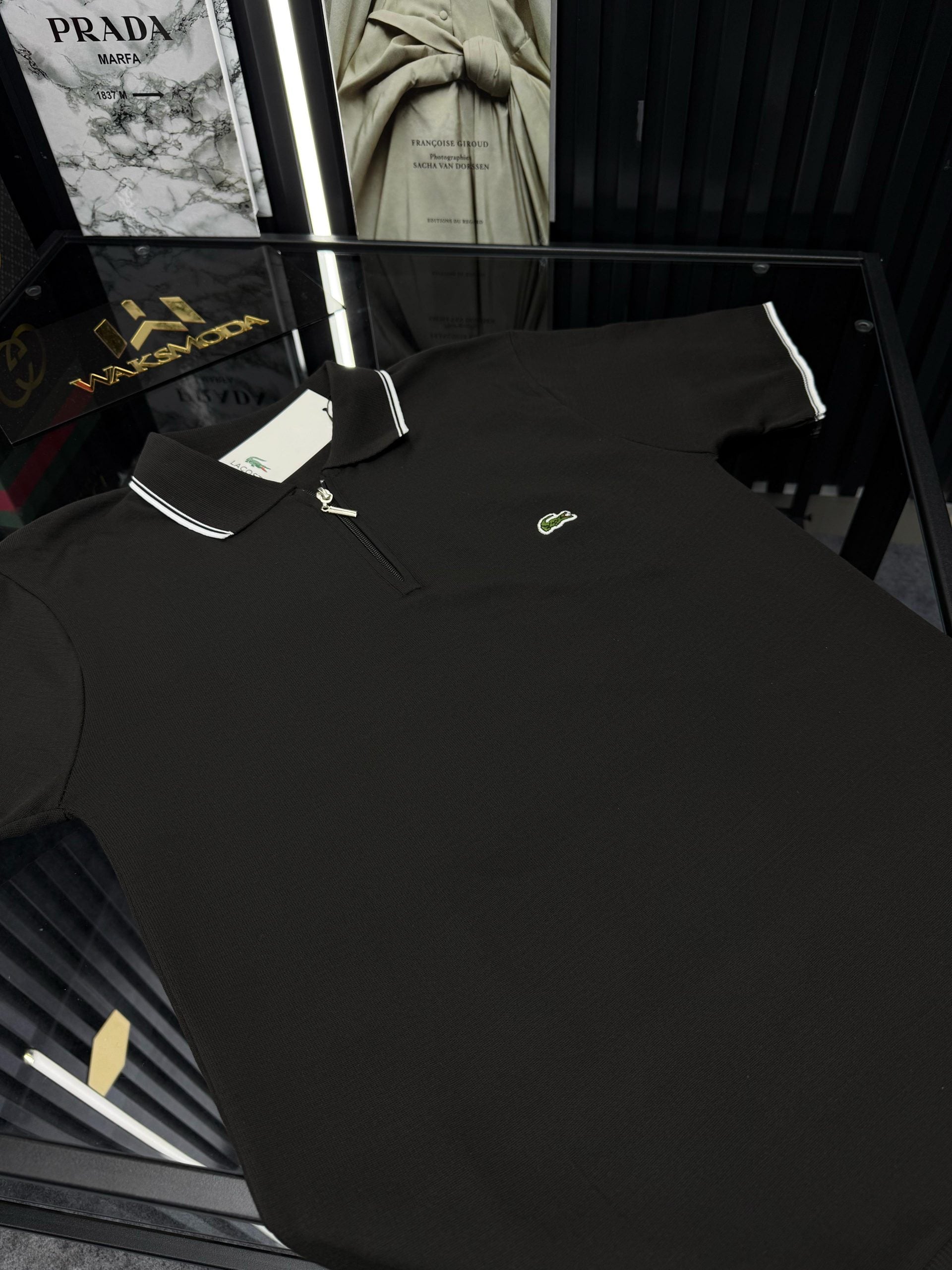 LCST Polo Yaka Örme Triko Tshirt /Siyah